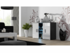 Příborník Cama 120 cm SOHO S7 černo/bílý lesk