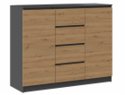 2D4S komoda 120x40x97 cm, antracit/artisan
