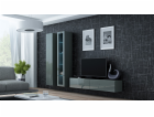 Cama Obývací skříň sestava VIGO 10 šedá/šedá lesk