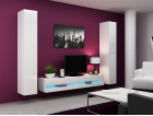 Cama Obývací skříň sestava VIGO NEW 4 bílá/bílý lesk