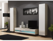 Cama Obývací skříň sestava VIGO NEW 4 sonoma/bílý lesk