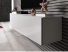 Cama Obývací skříň sestava VIGO SLANT 7 bílá/bílý lesk