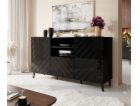 Komoda ABETO 150x42x82 lesk černá/černá