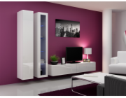 Cama Obývací skříň sestava VIGO 3 bílá/bílý lesk