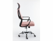 Topeshop KŘESLO NIGEL RŮŽOVÁ kancelářská a čtecí židle Leštěný sedák Sedací křeslo