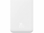 Magnetická mini powerbanka Baseus 5000mAh, USB-C 20W (bílá)