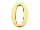 Číslo dveří "0", zlatá barva, 45 mm