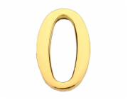 Číslo dveří "0", zlatá barva, 45 mm