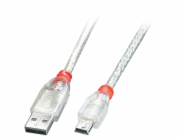 Lindy USB-A - miniUSB USB kabel 5 m průhledný (41785)