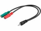 Manhattan Jack 3,5 mm - Jack 3,5 mm x2 kabel 0,15 m černý...