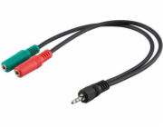 Manhattan Jack 3,5 mm - Jack 3,5 mm x2 kabel 0,15 m černý (352024)