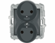MINI dvojitá zásuvka, grafitový mat, 28MGPR-2z