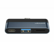 Usams US-SJ491 USB adaptér USB-C – USB + USB-C černý (6958444945620)