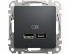 Schneider Electric GN.USB 2.4A ČERNÁ ANTRACITOVÁ SEDNA DES