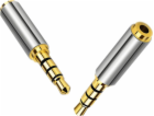 AV adaptér Mozos Jack 2,5 mm – Jack 3,5 mm stříbrný (MA3525)