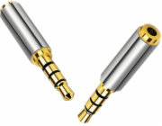 AV adaptér Mozos Jack 2,5 mm – Jack 3,5 mm stříbrný (MA3525)
