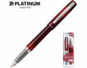Platinum Platinum Prefounte Crimson Red plnicí pero, M, v plastovém obalu, na blistru, vínové