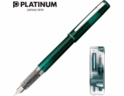 Plnicí pero Platinum Platinum Prefounte Dark Emerald, F, v plastovém obalu, na blistru, zelené