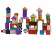 Dřevěná stavebnice Eichhorn Color, 50 kusů