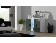 Příborník Cama 120 cm SOHO S7 bílá/šedá lesk