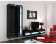 Cama Obývací skříň sestava VIGO NEW 5 černá/černý lesk