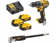 DEWALT ŠROUBOVÁK 18V DCD791P3A 70/27Nm 3x5,0Ah BL +PRAVÝ ÚHLOVÝ BIT NA BITTY