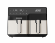 Fritéza Black+Decker, BXAF9000E, horkovzdušná, dvojitá, kapacita 9 L, 8 přednastavených programů, dotykový displej, časovač, 2500 W