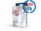 GEMBIRD TA-UC-2A12-01, Nabíjačka, 2x USB-A, 12W, b