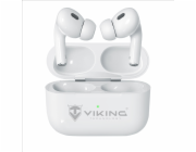 Viking bluetooth sluchátka s mikrofonem VPRORT, bílá