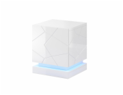 Noční stolek QIU 2 ks. 46x41,5x53 cm bílá lesklá/bílá lesklá