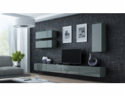 Cama Obývací skříň sestava VIGO 13 šedá/šedá lesk