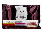 GOURMET A la Carte Kuřecí Pstruh Hovězí maso a ryby - mokré krmivo pro kočky - 4 x 85 g