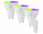 IMMAX NEO LITE SMART sada 3x žárovka LED GU10 6W RGB+CCT, stmívatelná, Beacon, DO, Wi-Fi, TUYA
