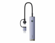 Rozbočovač 4v1 Baseus UltraJoy USB-A&USB-C na 3xUSB3.0+USB-C+RJ45 (šedý)
