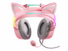 Herní sluchátka ONIKUMA X15Pro růžová s kočičíma ušima