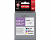 Activejet Ink ABB-1100NX (náhradní inkoust Brother LC1100/980; Supreme; 1 x 29 ml, 3 x 19,5 ml; černý, červený, modrý, žlutý)