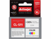Activejet Inkoust AC-511R (náhrada za Canon CL-511; Premium; 12 ml; barevný)