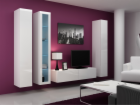 Cama Obývací skříň sestava VIGO 15 bílá/bílý lesk