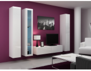 Cama Obývací skříň sestava VIGO 15 bílá/bílý lesk