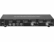 Techly IDATA DP-KVM2 konzolový (KVM) přepínač Černá
