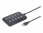 Gembird UHB-U2P10P-01 10-port USB 2.0 hub black