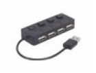 Gembird UHB-U2P4-05 USB 2.0 4-port hub with switches black