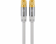 Goobay Anténní kabel SAT (typicky 135 dB), F-konektor > F-konektor (bílý, 3 metry)