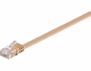 Goobay Propojovací kabel RJ45 > RJ45 CAT.6 U/UTP (hnědý, 10 metrů, plochý kabel)