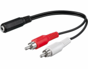 Goobay Adaptér , 3pinová jack zásuvka > 2x zástrčka (černá, 20 cm)
