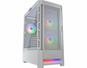 COUGAR PC skříň AIRFACE RGB White Mid Tower Mesh Front Panel 2 x 140mm ARGB Fans 1x 120mm ARGB Fan TG Left Panel