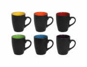 Sada hrnků 6 ks černá s barevným vnitřkem 340 ml HT-24304414