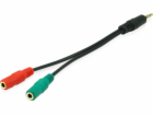 Equip Jack 3,5 mm – Jack 3,5 mm x2 kabel 0,15 m černý (14...