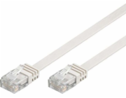 Goobay Patch kabel RJ-45 zástrčka > RJ-45 zástrčka (bílý, 20 metrů, plochý, Cat.5e U/UTP)
