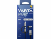 Varta Speed Charge & Sync Cable 3in1 USB-A auf Light./Mic./USB-C